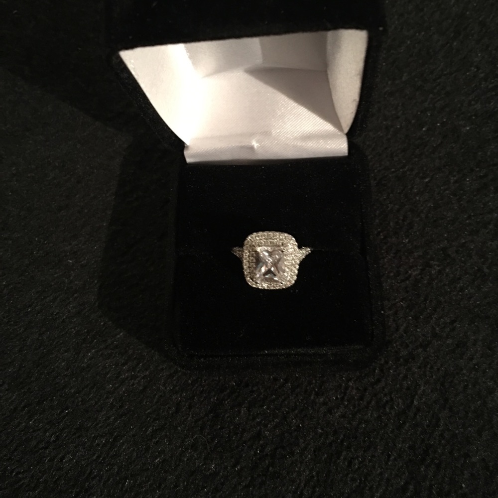 Double Halo Cubic Zirconia Ring